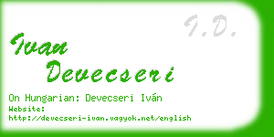 ivan devecseri business card